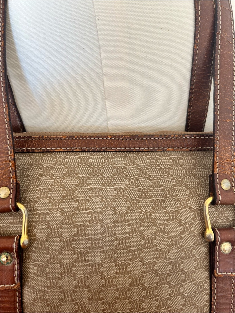 Vintage Celine Macadam Monogram Tote Travel Bag REHAB - Picture 11 of 16